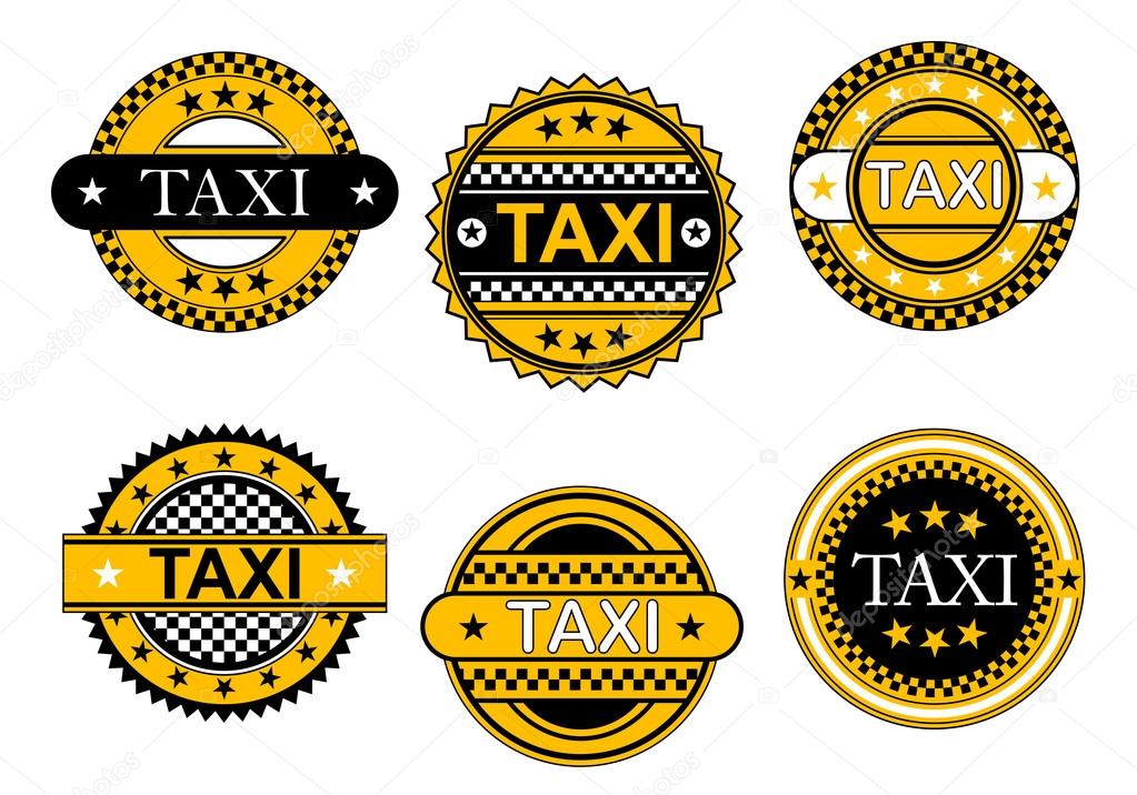 Taxi service emblems and signs