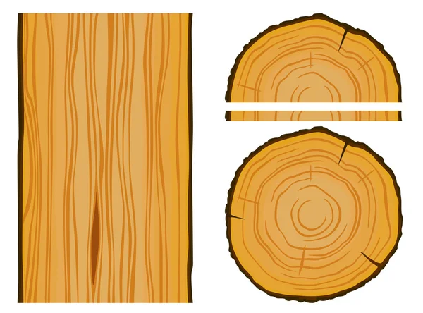 Holz und Holzstruktur mit Elementen — Stockvektor