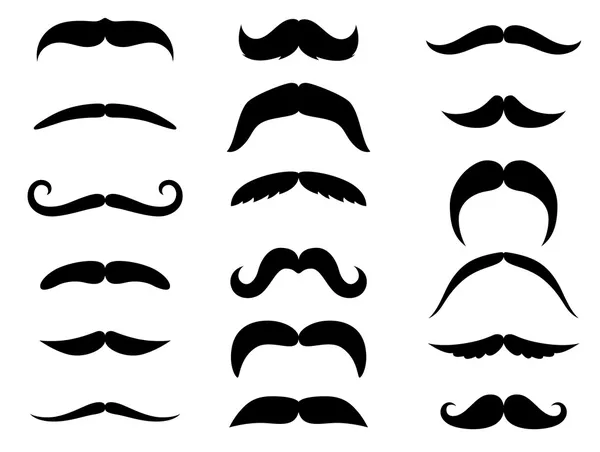 Fekete moustaches — Stock Vector