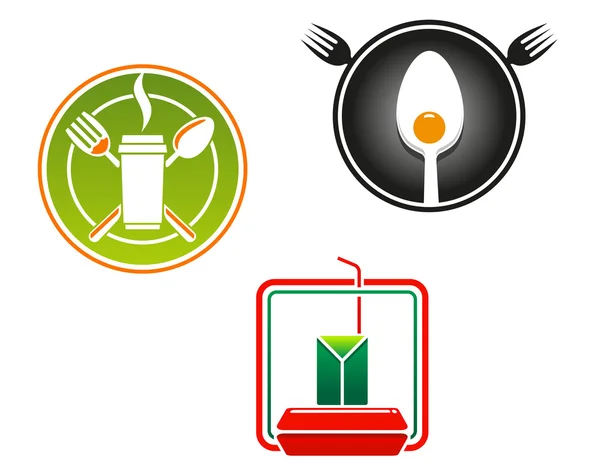 Comida rápida emblemas y símbolos — Vector de stock