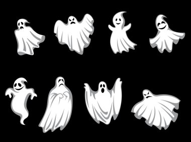 Mystery halloween ghosts clipart