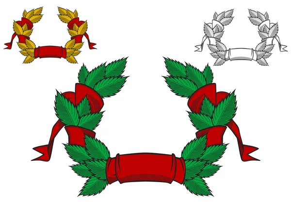 Escudo de armas con cintas — Vector de stock