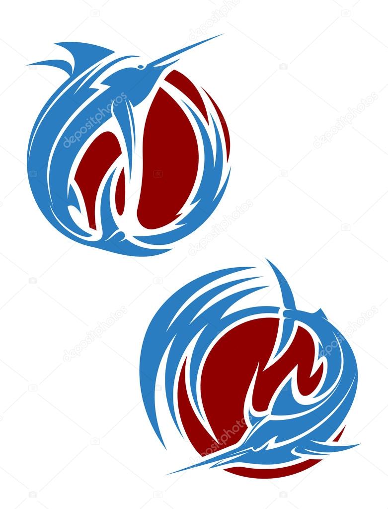 Marlin fish mascots