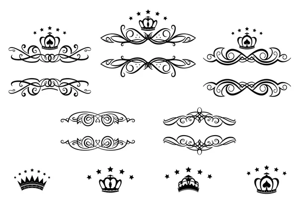 Decorative frames with crowns — Stock Vector