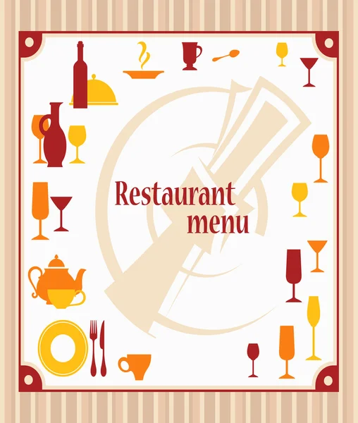 Обложка меню ресторана — стоковый вектор