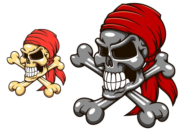 海盗骷髅与交叉腿骨 — 图库矢量图片