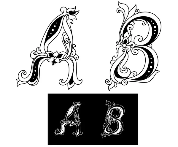 Title letters A and B — Stock Vector