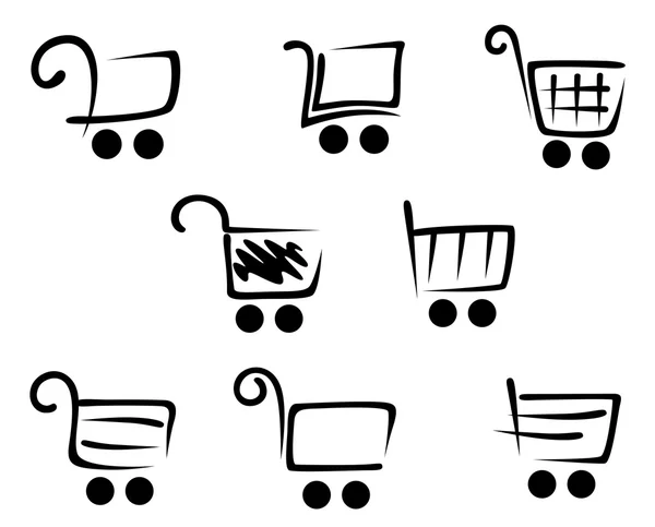 Shopping cart icons set — Stock Vector