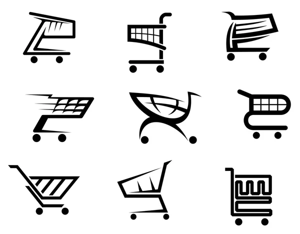 Shopping cart ikoner — Stock vektor