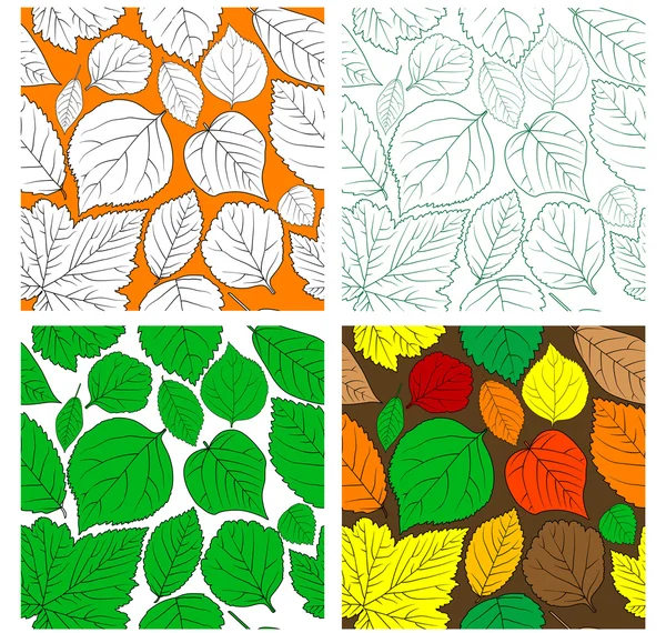 Seot de hojas sin costura de fondo — Archivo Imágenes Vectoriales