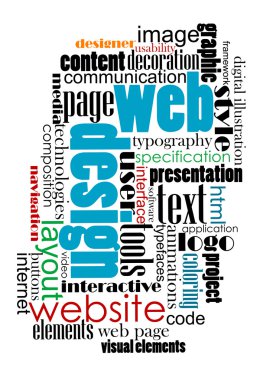 Tag cloud for web and internet design clipart
