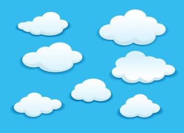 White clouds set clipart