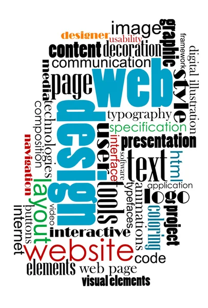 Nuage de tags pour la conception web et internet — Image vectorielle
