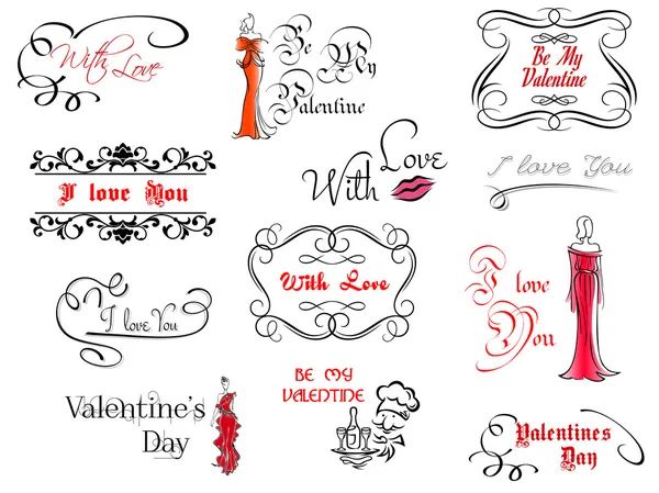 Elementos de diseño del día de San Valentín — Vector de stock