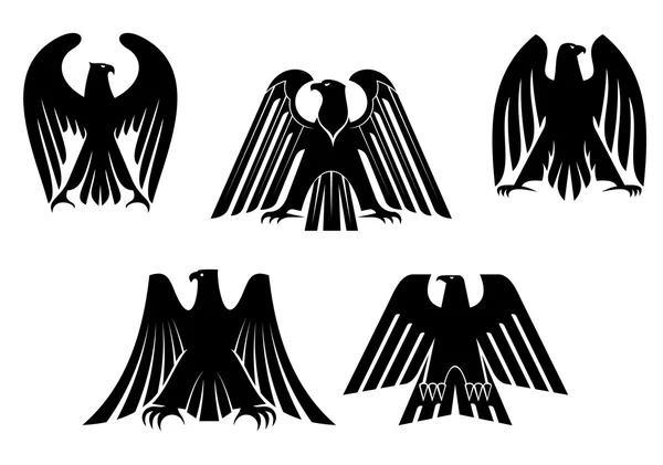 Silhouettes d'aigles — Image vectorielle