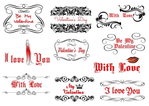Αγάπη και την ημέρα του Αγίου Βαλεντίνου πρωτοσέλιδα — Διανυσματικό Αρχείο