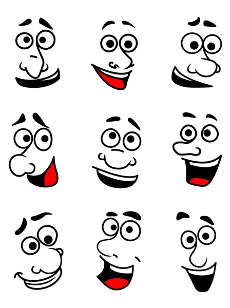 Conjunto de rostos emocionais — Vetor de Stock