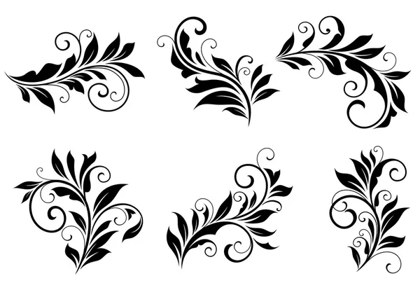 Verzameling van floral ontwerpelementen — Stockvector