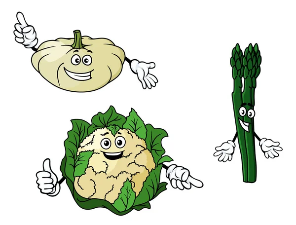 Blomkål, zucchini och spenat grönsaker — Stockový vektor