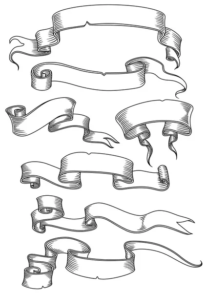 Набор старых баннеров, лент и рукописей — стоковый вектор