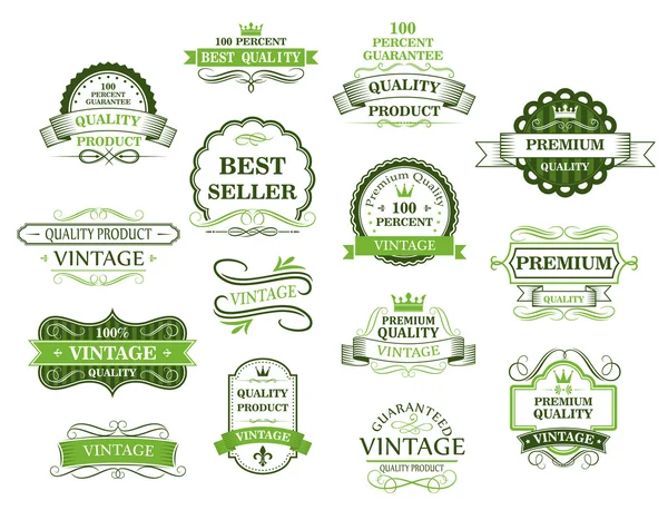 Étiquettes et bannières vertes — Image vectorielle