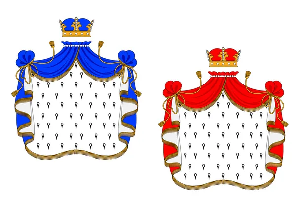 Rood en blauw royal mantels — Stockvector