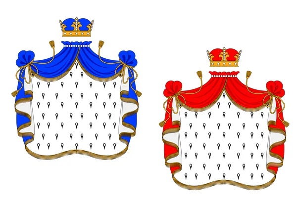 Red and blue royal mantles — Stock Vector