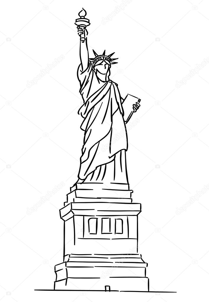 Americano estatua de la libertad — Archivo Imágenes Vectoriales