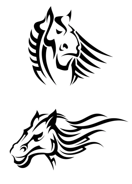 Caballos tribales mascotas — Vector de stock