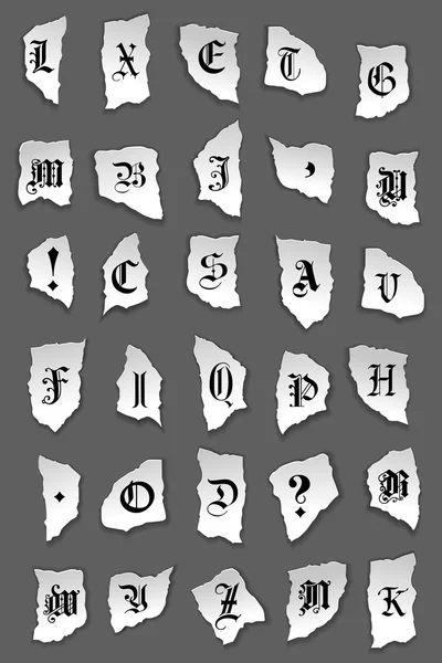 Vecchie lettere su carta stracciata — Vettoriale Stock