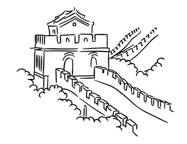 Great Wall in China clipart
