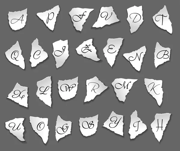 Ročník písmena na kousky papíru — Stockový vektor