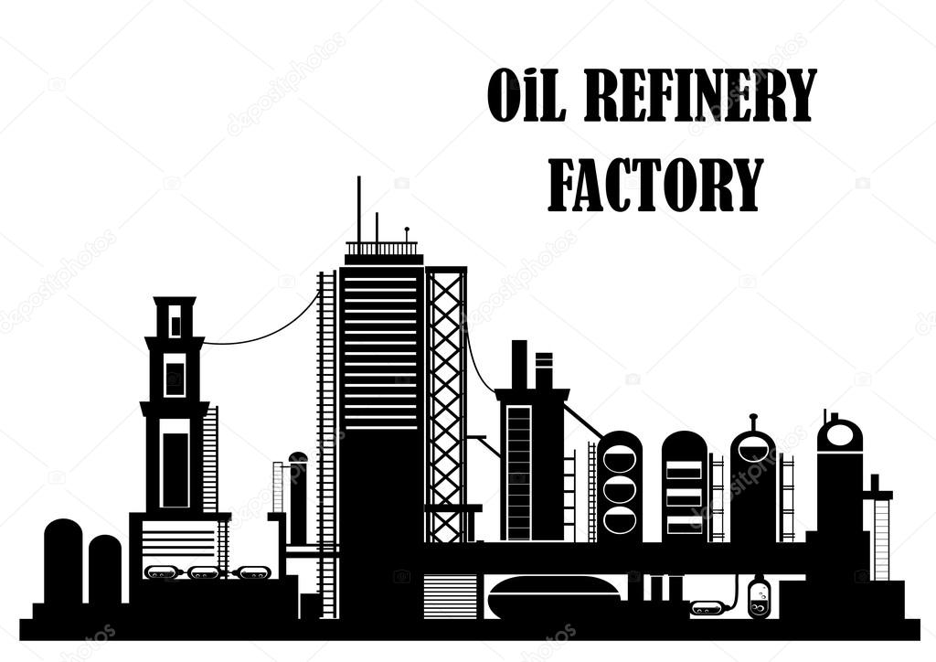 Oil refinery factory for industrial concept design