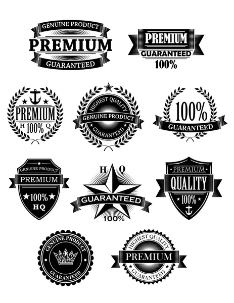 Banners and badges for guarantee design — Stock Vector