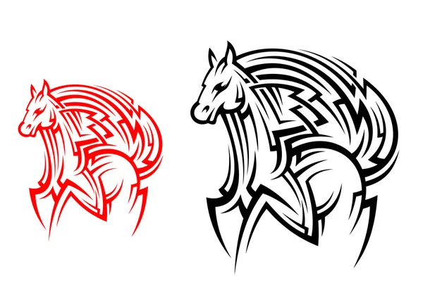 Tribal paard tattoo — Stockvector