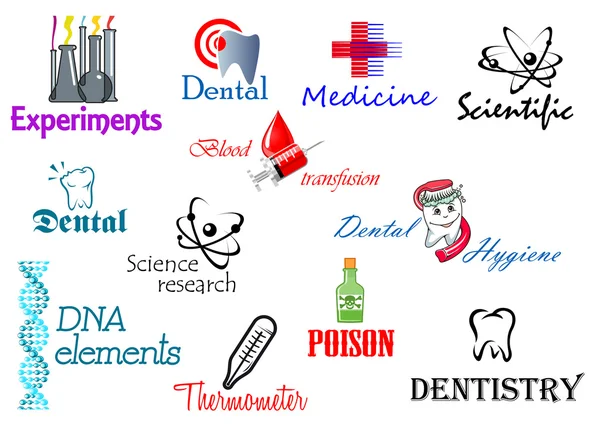 科学和医疗机构的符号集 — 图库矢量图片
