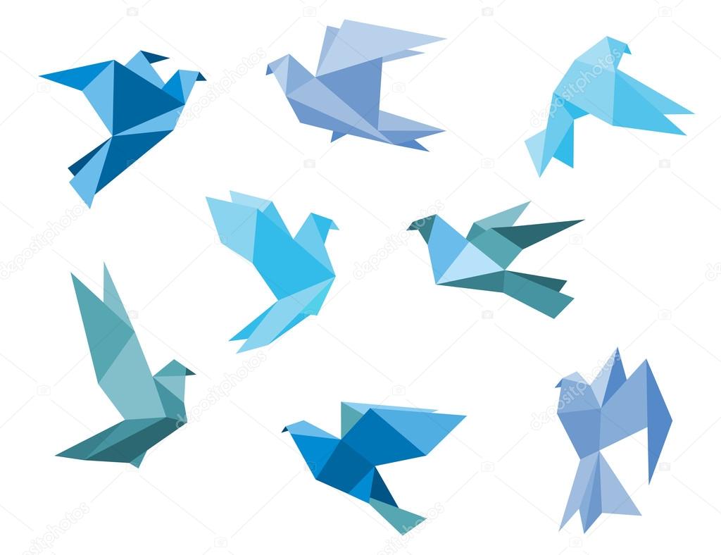 птичка логотип оригами bird logo origami загрузить