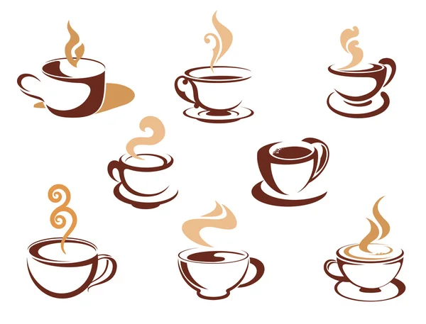 Cups with fragrant coffee — Stock Vector