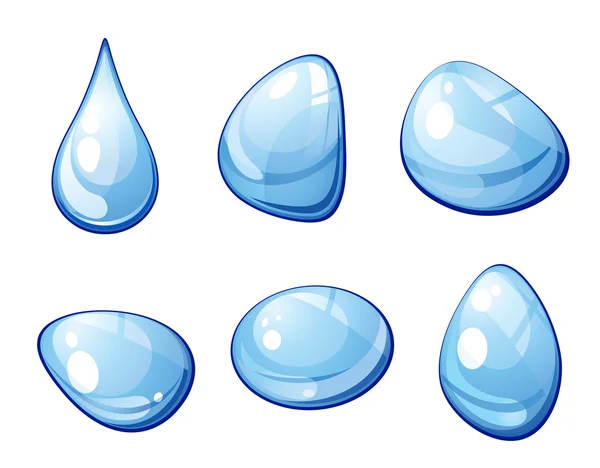 Blå vatten droppar set — Stock vektor