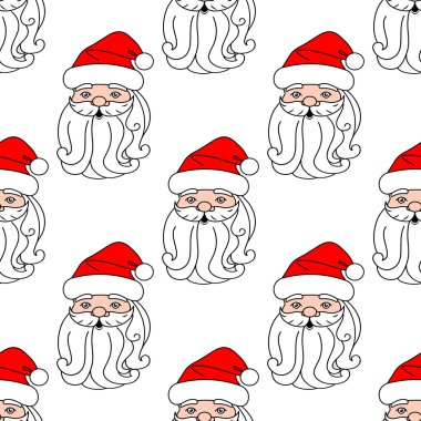 Noel Noel Baba yüzü ile seamless modeli