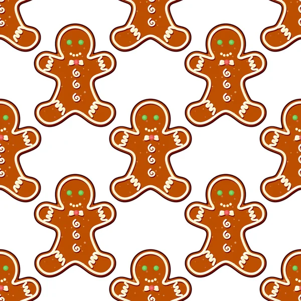 Ginger cookies seamless pattern background — Stock Vector