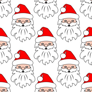 Noel Baba baş ile Noel Dikişsiz desen arka plan