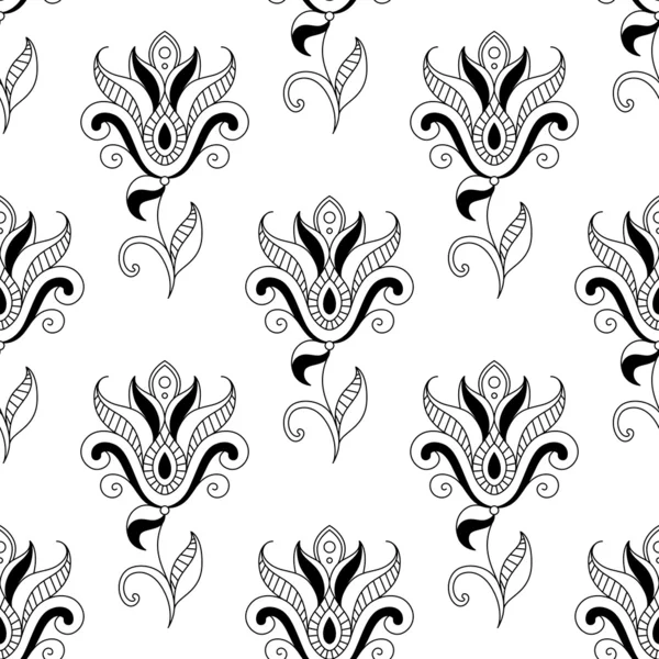 Motif floral sans couture avec des motifs orientaux — Image vectorielle