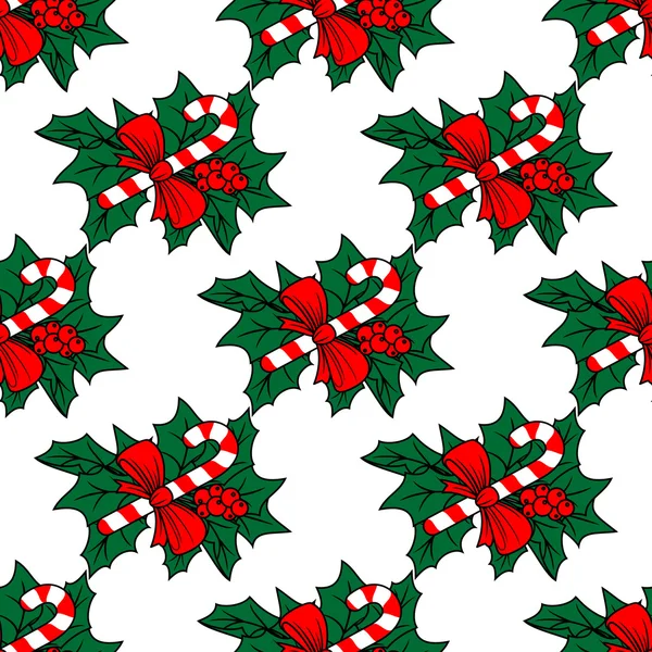 Christmas seamless pattern with candy sticks — Stock Vector