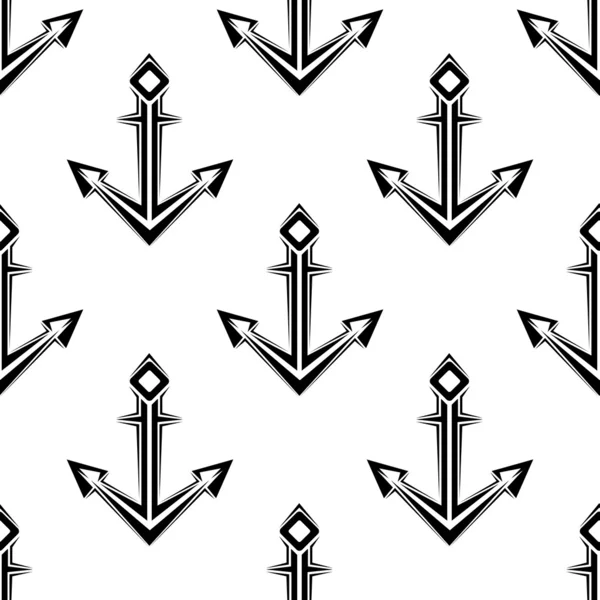 Sea anchor seamless pattern — Stock Vector