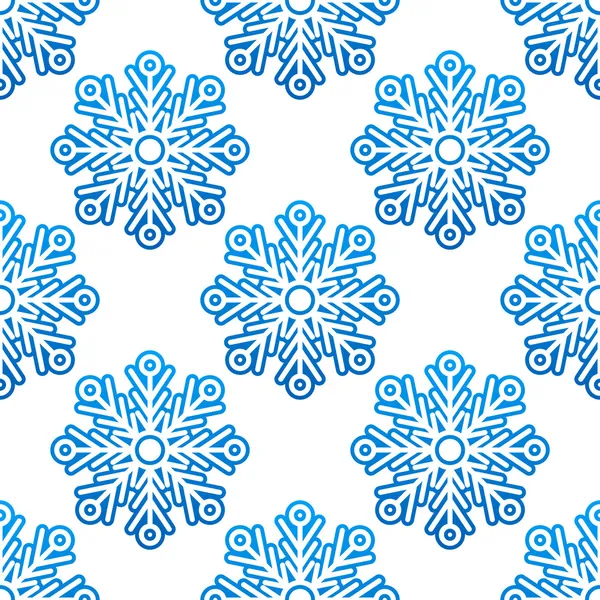 Зимний безсеменной узор с голубыми снежинками — стоковый вектор