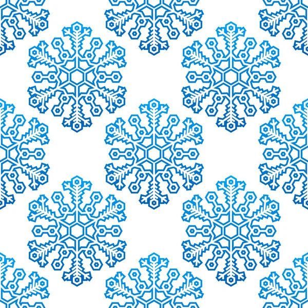 Patrón decorativo sin costuras con copos de nieve — Vector de stock