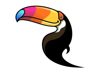 Toucan with a colourful beak clipart