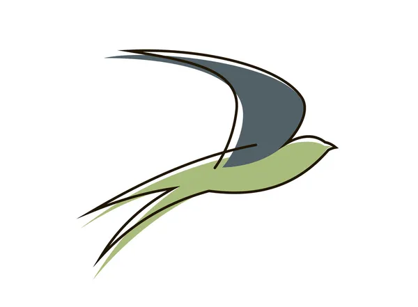 Vliegende swallow vogel — Stockvector