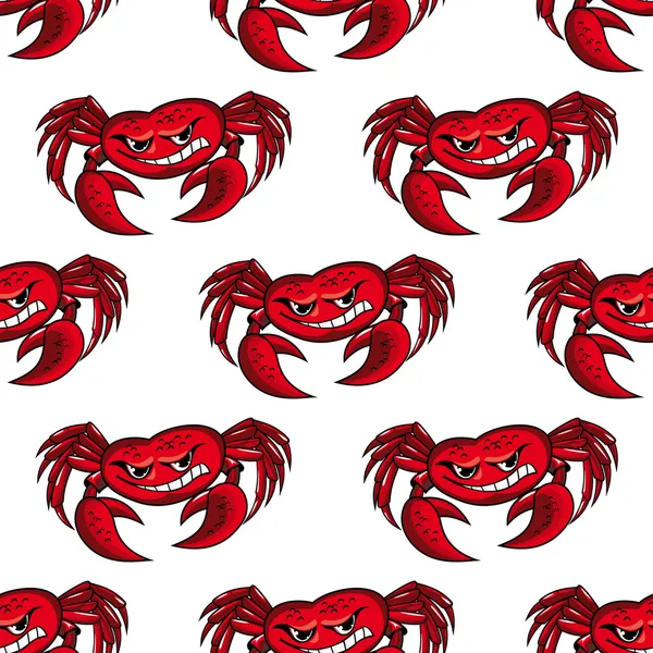 Seamless pattern with red crabs — Stock Vector